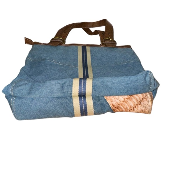 Vintage Y2K Upcycled Coach Patchwork Denim Tote Bag - Picture 4 of 7